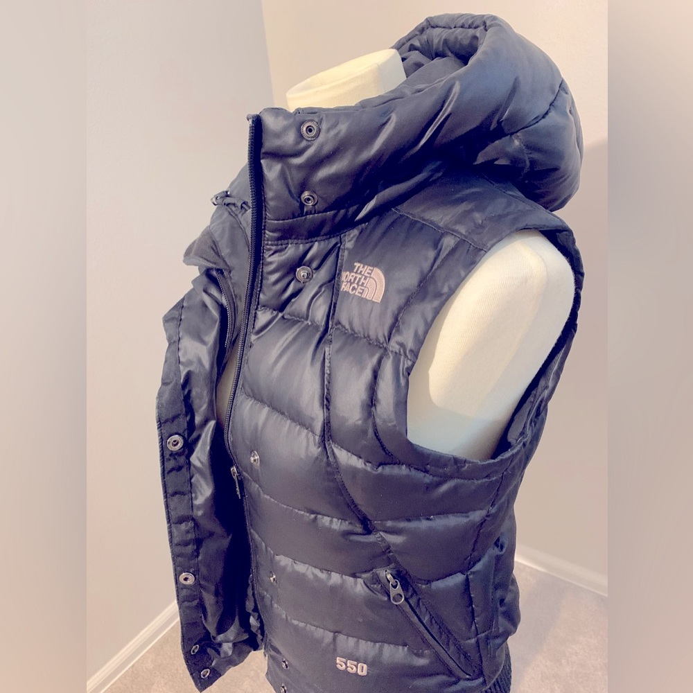 Small Black Hooded North Face Vest